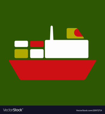 Ship icon flat pictogram on background symbol vector image Ship icon flat pictogram on background symbol vector image