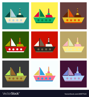 Ship icon flat pictogram on background symbol vector image Ship icon flat pictogram on background symbol vector image