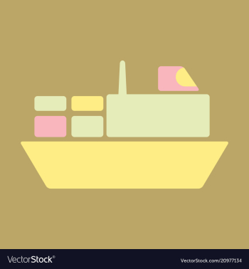 Ship icon flat pictogram on background symbol vector image Ship icon flat pictogram on background symbol vector image