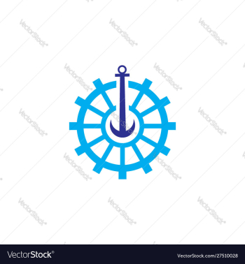 Ship-wheel-logo-design vector image Ship-wheel-logo-design vector image