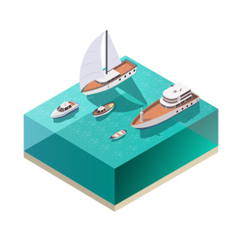 Ships isometric composition Free Vector Ships isometric composition Free Vector