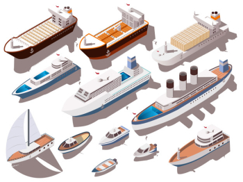 Ships isometric set Free Vector Ships isometric set Free Vector