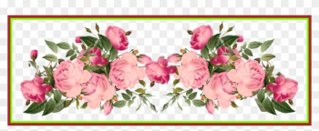 Shocking Pink Rose Transparent Floral Image For Red - Flower Vintage Border Png