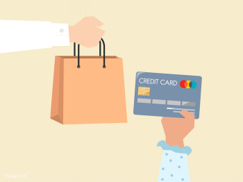 Shopper paying by credit card illustration | Free stock vector - 437599