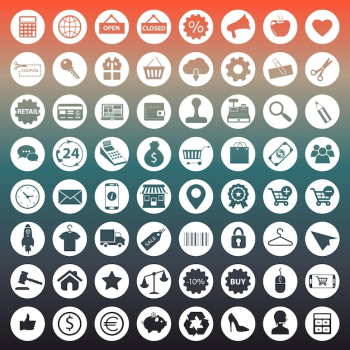 Shopping and e-commerce icons Shopping and e-commerce icons