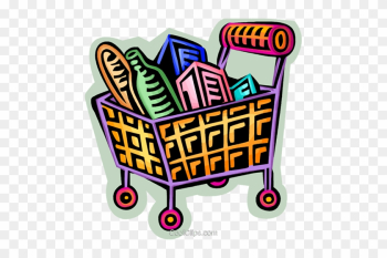 Shopping Cart Filled With Food Royalty Free Vector - Shopping For Food Cartoon Shopping Cart Filled With Food Royalty Free Vector - Shopping For Food Cartoon