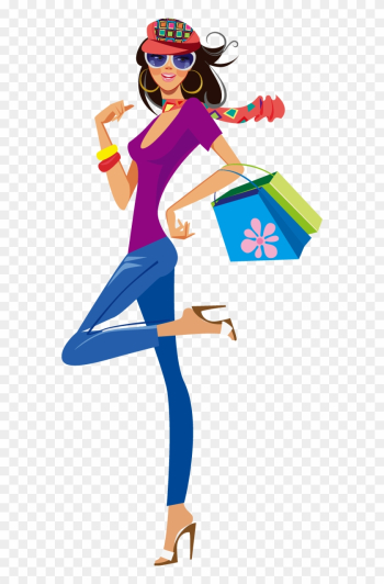 Shopping Clothing Illustration - Cute Shopping Girl Png Shopping Clothing Illustration - Cute Shopping Girl Png