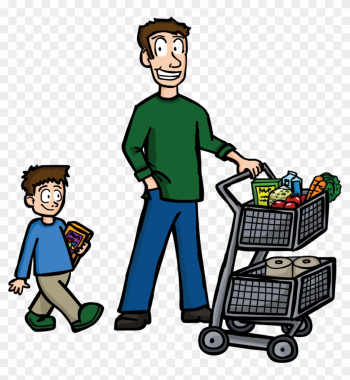 Shopping Dad - Clipart Buying Food Shopping Dad - Clipart Buying Food