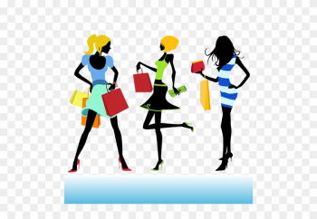 Shopping Women Girls People Vector Illustrations - Shopping Girl Shopping Women Girls People Vector Illustrations - Shopping Girl