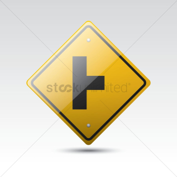 Side road right sign Side road right sign