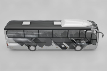 Side view of bus mockup