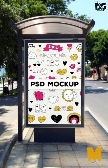 Sidewalk Billboard PSD Mockup - Graphic Eagle