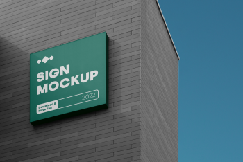 Sign on the Building Mockup Sign on the Building Mockup