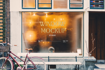 Sign on Window Mockup Sign on Window Mockup