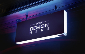 Signage mockup in neon lights | Free PSD Mockup - rawpixel