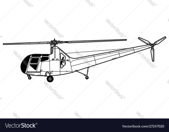 Sikorsky r-6 hoverfly 2 vector image