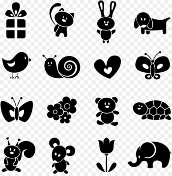 Silhouette Animal Cuteness Clip art - Cartoon animal silhouettes 