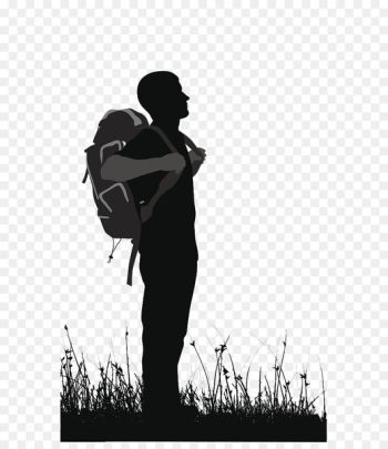 Silhouette Backpacking Illustration - Vector Backpackers with backpacks and silhouettes 