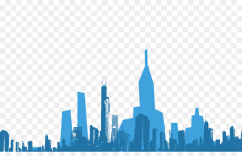 Silhouette Blue Skyline - Blue City silhouette 