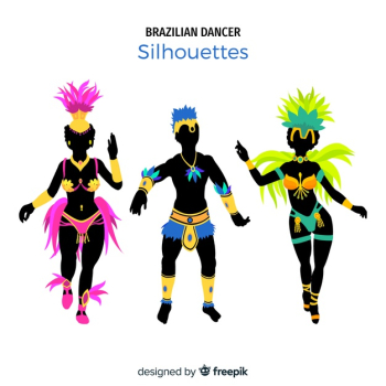 Silhouette brazilian carnival dancer collection Silhouette brazilian carnival dancer collection