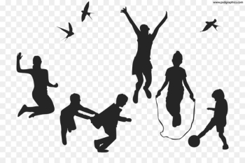 Silhouette Child Play - children playing Silhouette Child Play - children playing