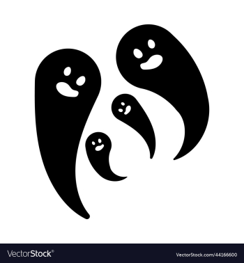 silhouette cute ghost laughs