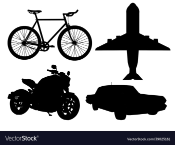 silhouette different types transportation silhouette different types transportation