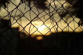 Silhouette Fence during Sunset Silhouette Fence during Sunset
