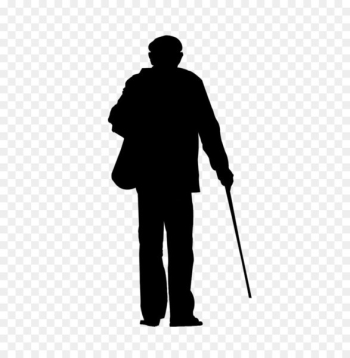 Silhouette Illustration - Lonely old man back Silhouette Illustration - Lonely old man back