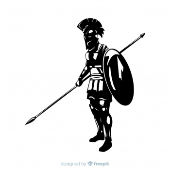 Silhouette of a spartan warrior Silhouette of a spartan warrior
