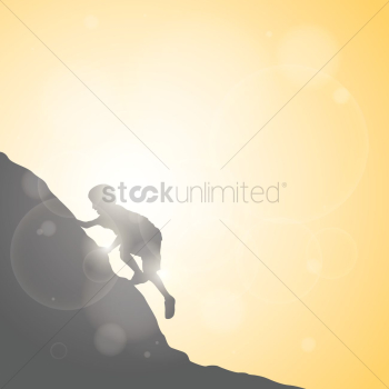 Silhouette of boy rock climbing Silhouette of boy rock climbing