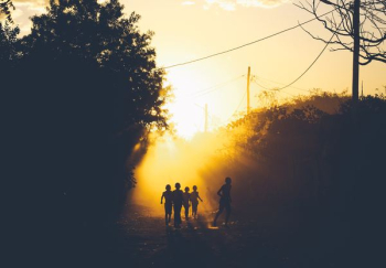silhouette of children silhouette of children