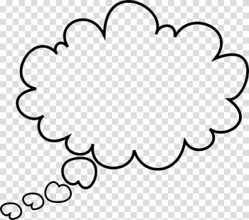 Silhouette of cloud, Speech balloon Drawing , Online Thinking transparent background PNG clipart