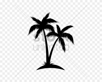 Silhouette Of Coconut Tree Vector Image - Coconut Tree Silhouette Vector