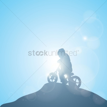 Silhouette of cyclist Silhouette of cyclist