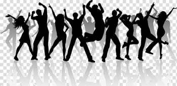 Silhouette of dancing people, Dance Silhouette , DJ transparent background PNG clipart