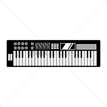 Silhouette of electronic piano Silhouette of electronic piano