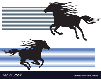 Silhouette of Galloping Horses vector image Silhouette of Galloping Horses vector image