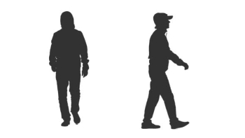 Silhouette of Hooded Man Walks on Transparent Background by mgpremier
