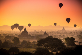 Silhouette Of Hot Air Balloons Silhouette Of Hot Air Balloons