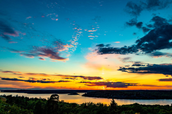 Silhouette of Island during Sunset Silhouette of Island during Sunset