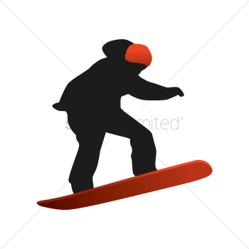 Silhouette of man snowboarding