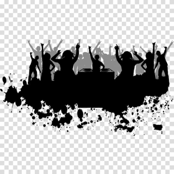 Silhouette of party people illustration, Party , Dj Event transparent background PNG clipart