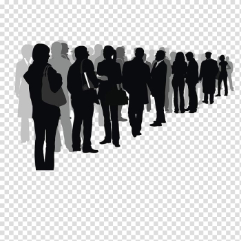 Silhouette of people illustration, Silhouette Crowd Drawing Illustration, A sea of people flattened transparent background PNG clipart