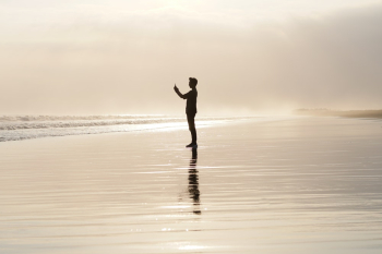 Silhouette of Person Standing Silhouette of Person Standing