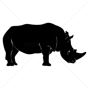 Silhouette of rhinoceros Silhouette of rhinoceros