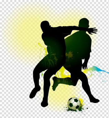 Silhouette of soccer players, Football , football colors transparent background PNG clipart