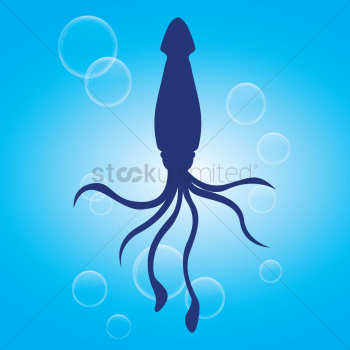 Silhouette of squid fish Silhouette of squid fish