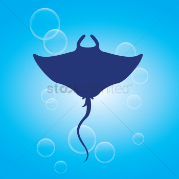 Silhouette of stingray fish Silhouette of stingray fish