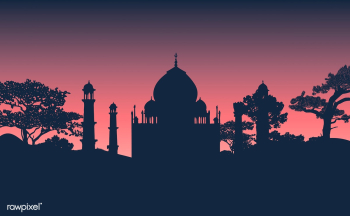 Silhouette of the Taj Mahal vector | Free stock vector - 488585